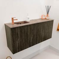 Toiletmeubel Mondiaz Joya Dlux | 90 cm | Meubelkleur Shadow | Faye wastafel Arena Wasbak Links | 1 kraangat