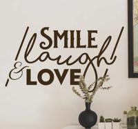 Tekst muursticker Smile Laugh & Love
