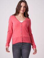 Basic fijngebreid vest met V-hals van biologisch cashmere