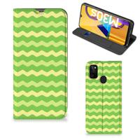Samsung Galaxy M30s | M21 | Hoesje met Magneet | Waves Green Samsung Galaxy M30s | M21 | Hoesje met Magneet | Waves Green