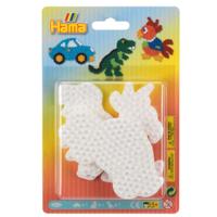 Hama strijkkralenbordjes - auto, papegaai, dino