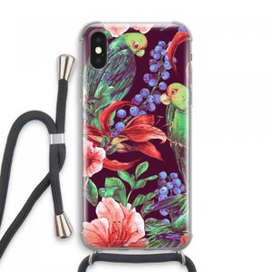 Papegaaien: iPhone XS Max Transparant Hoesje met koord