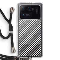 Strepen zwart-wit: Xiaomi Mi 11 Ultra Transparant Hoesje met koord
