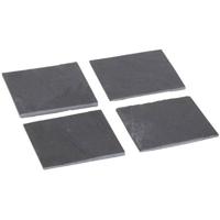 Leisteen glas onderzetters 12x stuks 10 cm