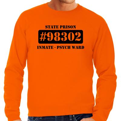 Boeven / gevangenen verkleed sweater - oranje - voor heren - carnaval Boeven / gevangenen verkleed sweater - oranje - voor heren - carnaval