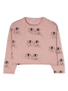 Bobo Choses sweat crop à logo imprimé - Rose