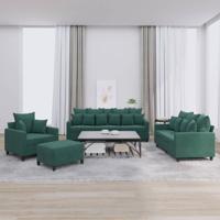 4-delige Loungeset met kussens fluweel donkergroen