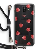 Framboosjes: Samsung Galaxy J8 (2018) Transparant Hoesje met koord