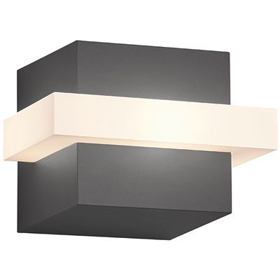 LED Tuinverlichting - Wandlamp Buitenlamp - Trion Mitchi - 7W - Warm Wit 3000K - Vierkant - Mat Antraciet - Aluminium
