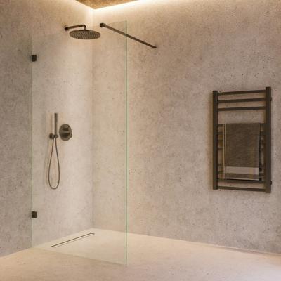 Inloopdouche SaniClear Modern | 80x200 cm | Profieloos | Helder glas | Gunmetal beslag