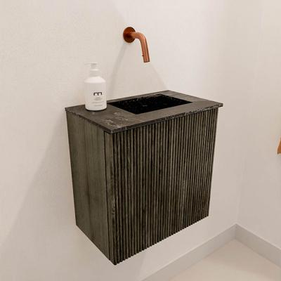 Toiletmeubel Mondiaz Joya Dlux | 40 cm | Meubelkleur Shadow | Faye wastafel Lava Wasbak Rechts | Zonder kraangat(en)