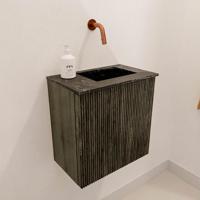 Toiletmeubel Mondiaz Joya Dlux | 40 cm | Meubelkleur Shadow | Faye wastafel Lava Wasbak Rechts | Zonder kraangat(en)