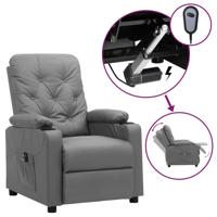 Fauteuil verstelbaar elektrisch kunstleer grijs