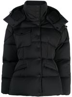 Moncler logo-patch hooded padded jacket - Noir - thumbnail