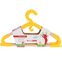 Storage Solutions kledinghangers voor kinderen - 3x - kunststof/hout - geel - Sterke kwaliteit - Kledinghangers - thumbnail
