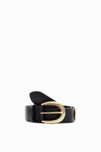 Leren riem met plaatjes - BLACK - 95