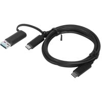 Lenovo USB-kabel USB 3.2 Gen1 (USB 3.0 / USB 3.1 Gen1) USB-A stekker, USB-C stekker 1.00 m Zwart 4X90U90618