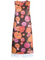 La DoubleJ Column floral-jacquard midi dress - Marron