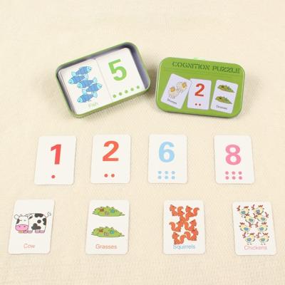 Graph match spel vroege educatieve Montessori speelgoed puzzel kaart cartoon voertuig dierlijke fruit paar matching game