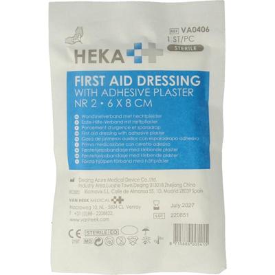 Heka Snelverband nr. 2 met hechtpleister 6 x 8 cm