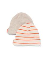 HEMA Babymutsen Rib Met Bamboe Strepen - 2 Stuks