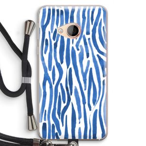 Blauwe nerven: HTC U Play Transparant Hoesje met koord