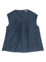 Il Gufo blouse froncée à design sans manches - Bleu - thumbnail