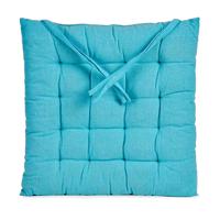 Stoelkussen Decorama - binnen/buiten - turquoise - 40 x 40 x 5 cm - polyester