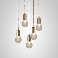 Lee Broom Crystal Bulb Chandelier 5 piece Hanglamp - Messing - thumbnail