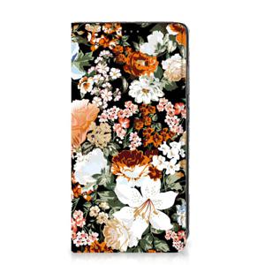 Smart Cover voor Samsung Galaxy A52 Dark Flowers