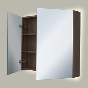 Storke Reflecta spiegelkast 85 x 75 cm notenhout met spiegelverlichting