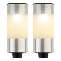 Decoris solar prikspot - 8x - zilver - 14 cm - tuinverlichting