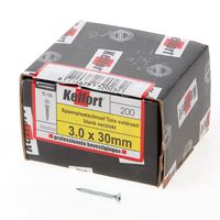 Kelfort Spaanplaatschroef platverzonken kop verzinkt T10 voldraad 3.0 x 30mm - thumbnail