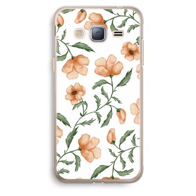Peachy flowers: Samsung Galaxy J3 (2016) Transparant Hoesje