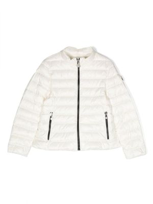 Moncler Enfant doudoune zippée à patch logo - Blanc