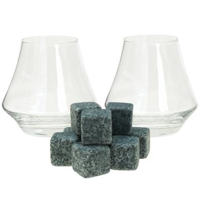 Whiskyglazen - set 4x stuks - 290 ml - whisky ijsblokstenen - 9x - Cadeau set