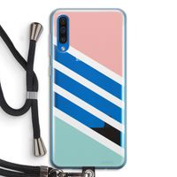 Strepen pastel: Samsung Galaxy A50 Transparant Hoesje met koord