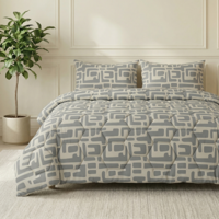 Wasbaar Easy Dekbed Zonder Overtrek - Zonder Overtrek - Abstract - Grijs - Dekbed-Discounter.nl