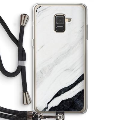 Elegante marmer: Samsung Galaxy A8 (2018) Transparant Hoesje met koord