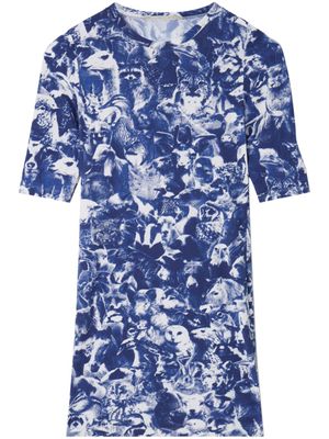 Stella McCartney robe courte à imprimé Animal Forest - Bleu