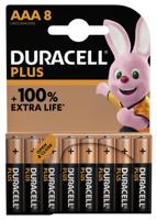 Batterij Duracell Plus 8xAAA | 10 stuks