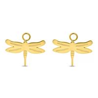 Oorbelhangers libelle - Stainless steel - Goud