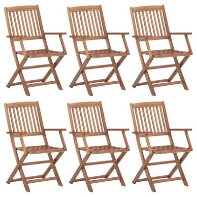 Tuinstoelen 6 st inklapbaar massief acaciahout