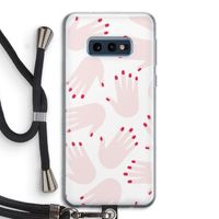 Hands pink: Samsung Galaxy S10e Transparant Hoesje met koord