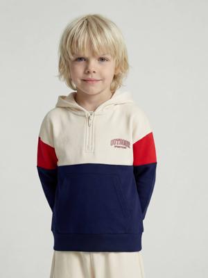 sweater met capuchon voor jongens met colourblocking rood sweater met capuchon voor jongens met colourblocking rood