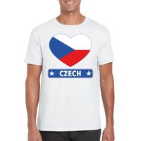 Tsjechie hart vlag t-shirt wit heren - thumbnail