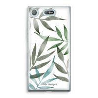 Tropical watercolor leaves: Sony Xperia XZ1 Compact Transparant Hoesje - thumbnail