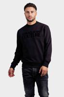 Versace Jeans Couture Logo Flock Sweater Zwart - Maat S - Kleur: Zwart | Soccerfanshop
