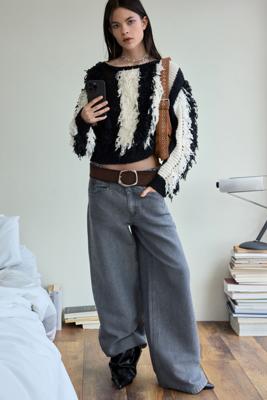 Gerafelde trui - BLACK - S