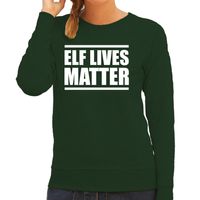 Elf lives matter Kerst sweater / foute Kersttrui groen voor dames